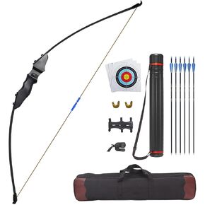 Cifupy 50" Recurve Bow and Arrow Set for Adult Beginner,with 6 Arrows, Archery Quiver and Handbag,Archery Set Adults for Outdoor Target Hunting Training Practice(20-30-40lbs)