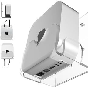 Acrylic Wall Mount for Mac mini M4/M4 Pro,Wall Holder Desktop Accessory (Transparent White)