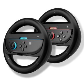 pdobq Switch Steering Wheel for Nintendo Switch2 (2025), Racing Steering Wheel for NS2 Mario Kart World/8 Deluxe, Mario Kart Steering Wheel Race Game Grip, Switch 2 Joy-con Accessories Gift, 2 Packs