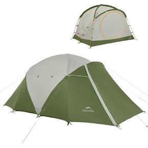Naturehike KOTA 4/6/8 Person Camping Tent, Double Layer Waterproof 4 Person 6 Person 8 Person Tents for Camping, Large and Tall Family Tent with Vestibules Porch
