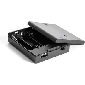 4-AA Battery Holder with 5V USB Port, Portable Power Supply for LED Strip Lights and DIY Electronics Projects