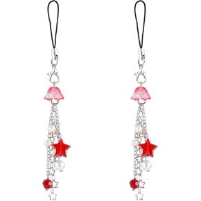 Ornaland 2 PCS Charm Charm Strap Y2K سلسلة سحر الهاتف لطيف للاشتعال على حذائب المفاتيح كاميرات محفظة قلادة الديكور