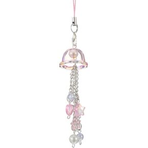 Jellyfish Phone Charm, Kawaii Aesthetic Beaded Strap Accessory Cute Charm Straps with Star Heart Cell Phone Pendants for Bag, Keychain, Camera Decor