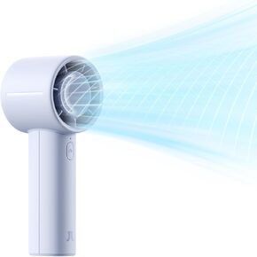 Jisulife Handheld Turbo Fan ، 5000 مللي أمبير في الساعة مشجعين محمولين قابلة لإعادة الشحن ، تصل إلى 28 ساعة تبريد ، و 5 سرعات الرياح القوية ، مروحة مصغرة شخصية للسفر في الهواء الطلق ماكياج الشاطئ （رمادي）