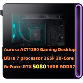 NewestDell Alien.Ware Aurora ACT1250 Gaming Desktop 24-Core Intel.Core Ultra 9 Processor 285 64GB 4TB SSD GeForce RTX 5080 16GB GDDR7 WiFi 7 Ethernet Win 11H 1000W Liquid Cooling 【Clear Side Panel】 in Kuwait