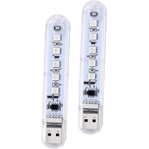 2Pcs USB Ambient Lighting Car Interior LED Night Light Plug in Vehicle Decor Lamp for USB Ports Reliable Atmosphere Light for Cars Laptops and More