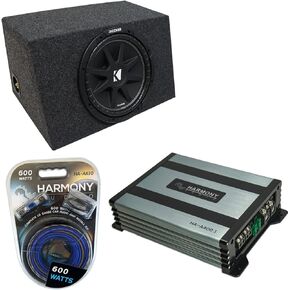 American Sound Connection (1 Kicker C12 Subwoofer Single 12" Hatchback Sealed Sub Box Enclosure Bundle with HA-A400.1 Mono Amplifier