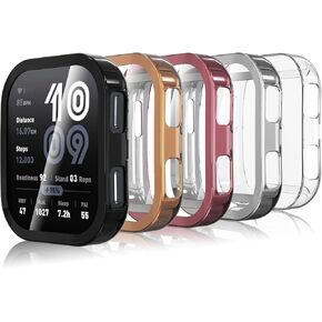 5-PCS Screen Protectors Compatible with Amazfit Bip 6【Not for Bip 5】, TPU Plated Full Coverage Screen Bumper Cover Case