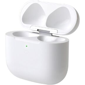 حالة الشحن اللاسلكية متوافقة مع جيل AirPod 4 ، بديل لشحن العلبة مع زر مزامنة الاقتران بلوتوث ، أبيض