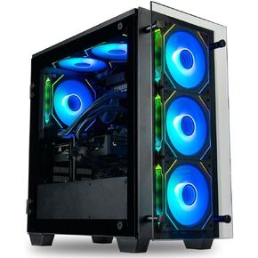 Stratos Micro Gaming Desktop - NVD GeForce RTX 5080, Intel 12 Core i7-12700KF Processor, 32GB DDR5 RAM, 2TB NVMe SSD, WiFi, Windows 11 Pro - RGB Gamer Computer