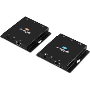 gofanco 4K30Hz USB KVM and HDMI 1.4 Over CAT6 / CAT7 Extender – 328ft Extension, 2X USB Keyboard/Mouse, Near Zero Latency, HDMI Loopout, Dual PoC, HDCP 2.2, ESD Protection (KVMHDExt100)