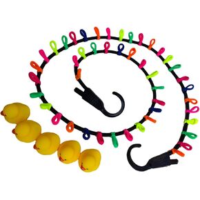59 inch car Decoration Toy Duck Rack, Used for Front and Rear car Suspension, high Elasticity Duck Rack, with 46 Colored Elastic Bands (excluding Rubber Duck)