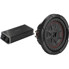 Kicker Marine KPX500.1 Powersports Amp & 8" CompRT DVC 2 Ohm. Subwoofer Audio Upgrade