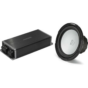 Kicker Marine KPX500.1 Powersports Amp & 10" 2 Ohm Subwoofer Audio Upgrade