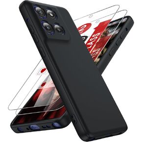 LeYi for Motorola Moto-G-Stylus-2025 Case: Moto G Stylus 5G 2025 Case with 2 Pack Tempered Glass Screen Protector,Soft Liquid Silicone Shockproof, Slim & Anti-Scratch for Moto Stylus 2025, Black