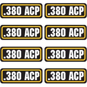 380 ACP Ammo Stickers - Organize w/Ammo Can Labels, Ammo Box Waterproof Decal Sticker - Ammo Storage Box Vinyl Sticker Pack, Ammo Labels Stickers, Ammo Can Stickers - Pack of 8