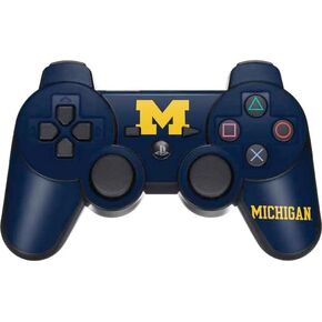 Skinit Decal Gaming Skin Compatible with PS3 Dual Shock Wireless Controller - Officially Licensed College Michigan M Logo Design