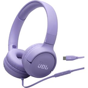 JBL Tune 520C - USB-C Wired on-Ear Headphones with Hi-Res Audio Support, Pure Bass Sound, Comfort fit, USB-C connectivity, 3-Button Remote with Microphone and EQ presets Control (White)