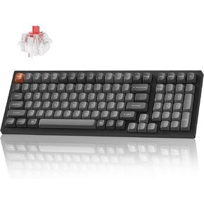 Keychron K4 Max Wireless Custom Mechanical Keyboard with Number Pad, QMK Programmable 100 Keys RGB Backlight, Bluetooth/2.4 GHz/Wired PBT Keycaps Compatible with Mac Windows Linux