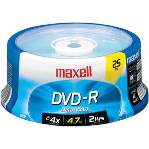 1-635052/638010 4.7GB DVD-Rs (25-ct Spindle), 4.7GB, 2 hours, 635052/638010