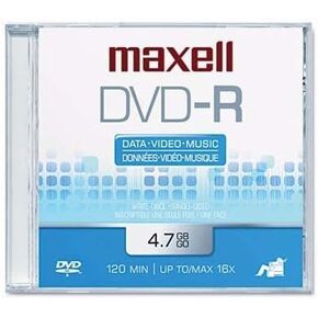 MAXELL 638000 DVD-R Disc - 4.7GB - 16x - Pack of -5