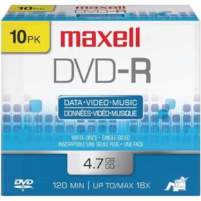 MAXELL 635040/635045/638004 4.7GB 120-Miue DVD-Rs (10 pk)