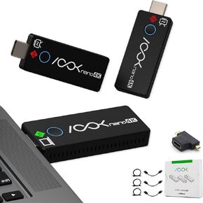 RGBlink Ask Nano 4K Wireless Presentation HDMI Kit – One Transmitter Two Receivers, Plug & Play Screen Sharing Extender for Meeting Rooms, 50ft Range, Cast Screen Content to 2 TVs from Computer