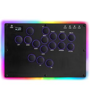 Zeetain MS1 Leverless Controller - Matte Black Panel Anti-Sweat Fighting Game Arcade Stick - 16-Key All-Button, Low-Profile Switches, RGB Turbo - PC/PS4/PS3/Switch/Steam
