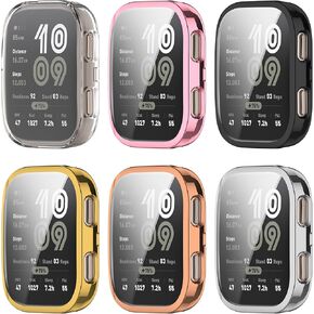 6 حزمة متوافقة مع Amazfit Bip 6 مع واقي الشاشة ، ناعمة TPU مرنة الغطاء الواقي الشامل HD فائقة الخدش المقاومة للخدش مصد نحيف