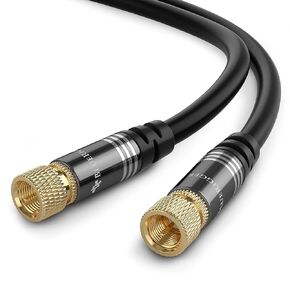 BlueRigger RG6 Coaxial Cable (6FT, Male F Type Connector Pin, Gold Plated, Triple Shielded) – Digital Audio Video Coax Cable Cord for HDTV, CATV, Modem, Satellite Receivers