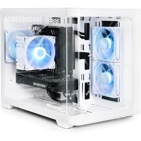 Volt X3 Gaming PC Desktop Computer - Intel e5-1650 v4 4.0GHz, NVIDIA GTX 1070 8GB, 16GB DDR4 RAM, 512GB NVMe SSD, 4 RGB Fans, Wireless WiFi + Bluetooth, Windows 11 Home 64-Bit Activated (White)