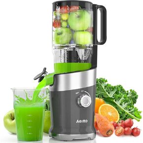 Cold Press Juicer, Aeitto 4.9" Extra Large Chute,High Juice Yield