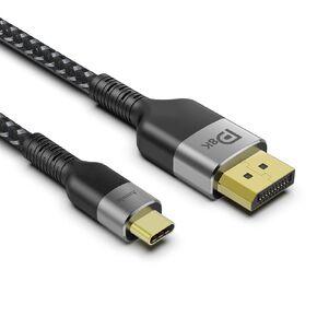 USB C to DisplayPort Cable 6.5Ft 8K@60Hz(4K@144Hz/120Hz, 2K@240Hz) Thunderbolt 3 to DisplayPort 1.4 Cable 32.4Gbps for iPhone 16/15, M1/M3 MacBook Pro, MacBook Air/iPad Pro, XPS 15 and More