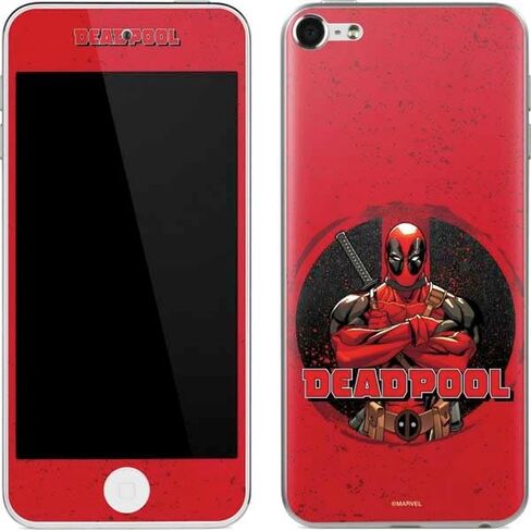Skinit Decal MP3 Player Skin Compatible with iPod Touch (6th Gen 2015) - Officially Licensed Marvel Deadpool Legacy Deadpool Red Poster Design in Kuwait