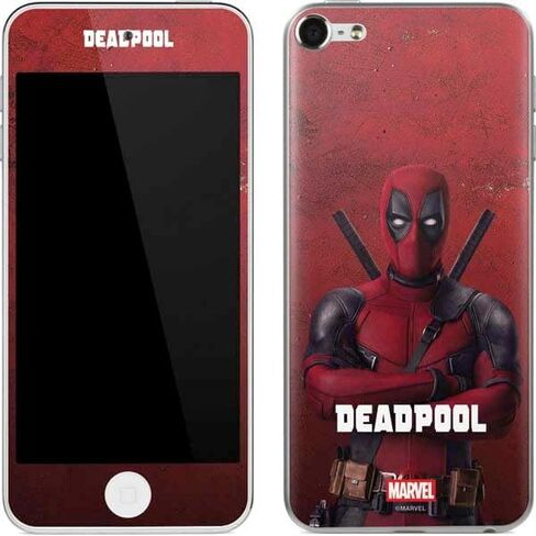 Skinit Decal MP3 Player Skin Compatible with iPod Touch (6th Gen 2015) - Officially Licensed Marvel Deadpool Legacy Deadpool Red Poster Design in Kuwait