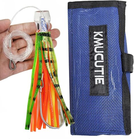 kmucutie Set of 6 pcs 9 inch / 7 inch / 6 inch trolling Lure Marlin Tuna Dolphin Shark Big Game deep sea Fishing Lures Included Mesh Bag in Kuwait