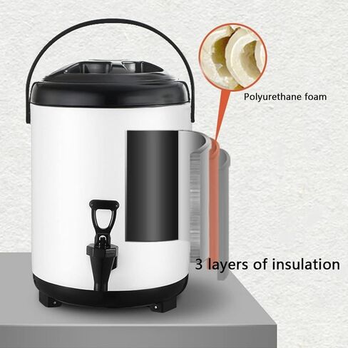 6L 8L 10L 12L Urn Boiler Hot and Cold Water Dispenser Stainless Steel Tea Hot Water Bottle with Faucet Portable Handle Large Capacity Sealing for Catering Hotels (E 12L) in Saudi Arabia