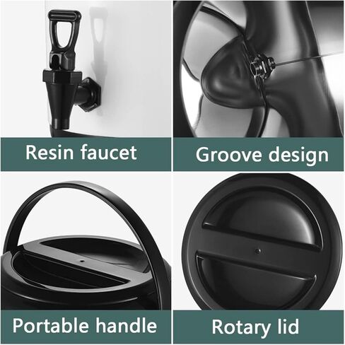 6L 8L 10L 12L Urn Boiler Hot and Cold Water Dispenser Stainless Steel Tea Hot Water Bottle with Faucet Portable Handle Large Capacity Sealing for Catering Hotels (E 12L) in Saudi Arabia