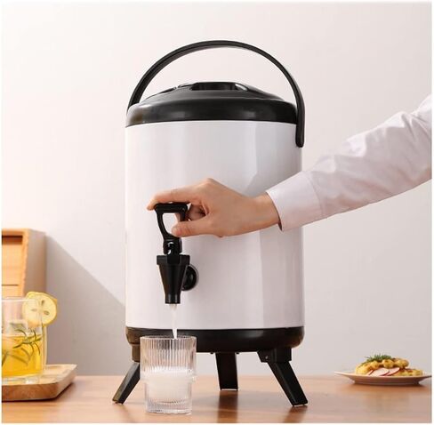 6L 8L 10L 12L Urn Boiler Hot and Cold Water Dispenser Stainless Steel Tea Hot Water Bottle with Faucet Portable Handle Large Capacity Sealing for Catering Hotels (E 12L) in Saudi Arabia