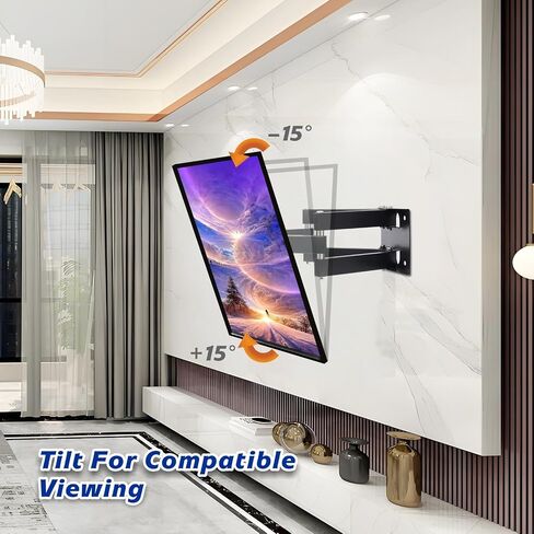 TV Wall Mount Bracket for Most 32-85 Inch TVs, Full Motion TV Wall Mount with Articulating Dual Arms Fits 8.6" Studs, Max VESA 600 x 400mm, Holds up to 110lbs Load in Saudi Arabia