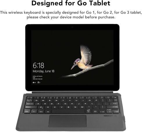 Wireless Keyboard for Surface Go 3/2/1, Ultra Slim Portable Bluetooth Keyboard with Touchpad, Detachable Key Board Backlit with PU Leather (7-Color Backlit) in Saudi Arabia