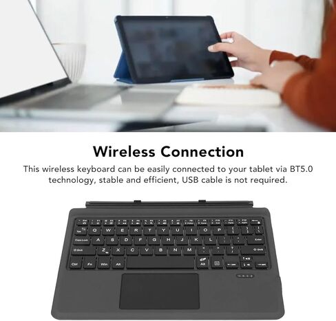 Wireless Keyboard for Surface Go 3/2/1, Ultra Slim Portable Bluetooth Keyboard with Touchpad, Detachable Key Board Backlit with PU Leather (7-Color Backlit) in Saudi Arabia