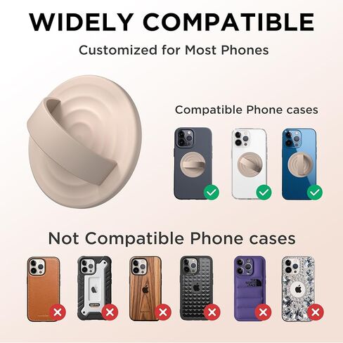 Magnetic Phone Ring Grip Holder, Silicone Finger Loop Grip, Compatible with MasSafe, Back of Phone for iPhone Pro Max/Plus/16/15/15/14/13/12 Series, Light Brown in Kuwait