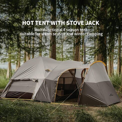 Naturehike KOTA 4/6/8 Person Camping Tent, Double Layer Waterproof 4 Person 6 Person 8 Person Tents for Camping, Large and Tall Family Tent with Vestibules Porch in Saudi Arabia