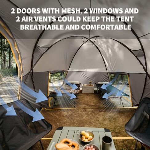 Naturehike KOTA 4/6/8 Person Camping Tent, Double Layer Waterproof 4 Person 6 Person 8 Person Tents for Camping, Large and Tall Family Tent with Vestibules Porch in Saudi Arabia