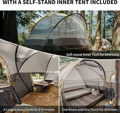 Naturehike KOTA 4/6/8 Person Camping Tent, Double Layer Waterproof 4 Person 6 Person 8 Person Tents for Camping, Large and Tall Family Tent with Vestibules Porch in Saudi Arabia