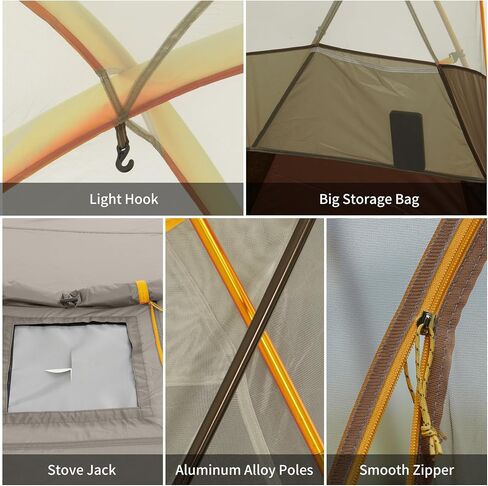 Naturehike KOTA 4/6/8 Person Camping Tent, Double Layer Waterproof 4 Person 6 Person 8 Person Tents for Camping, Large and Tall Family Tent with Vestibules Porch in Saudi Arabia