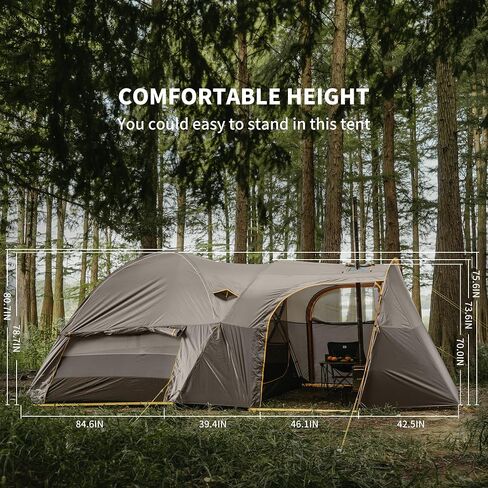Naturehike KOTA 4/6/8 Person Camping Tent, Double Layer Waterproof 4 Person 6 Person 8 Person Tents for Camping, Large and Tall Family Tent with Vestibules Porch in Saudi Arabia