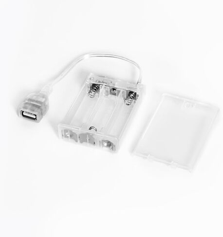 4-AA Battery Holder with 5V USB Port, Portable Power Supply for LED Strip Lights and DIY Electronics Projects in Saudi Arabia
