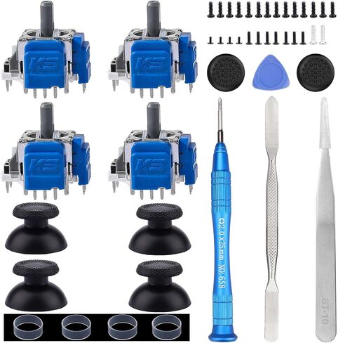 Ikpek 4 Pack Joysticks for DualSense PS5 TMR Electromagnetic Joystick Replacement for Sony PlayStation 5 PS5 Controller Anti-Drift Sticks with Repair Accessories Parts in Saudi Arabia
